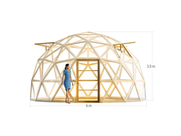 Купол деревянный каркас размеры D=6м